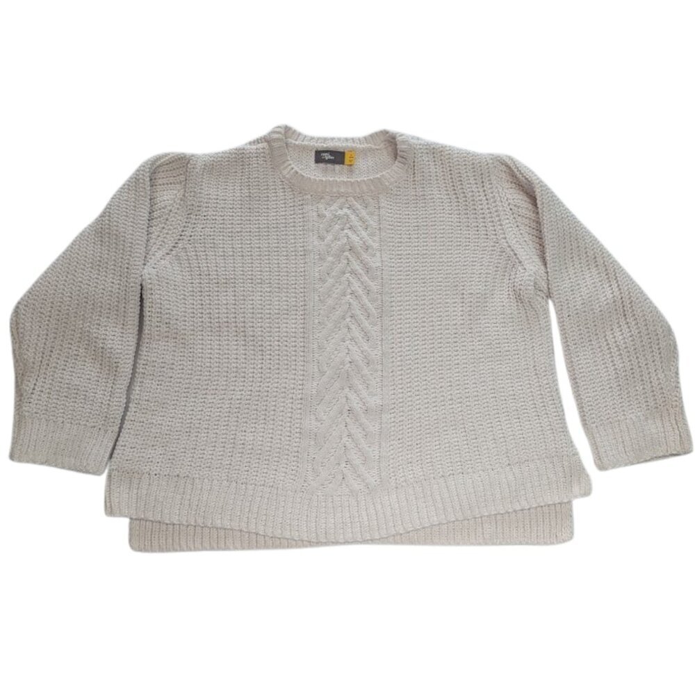Rumi & Ryder Oversized Cable Knit Sweater Cream Youth L(12–14) / Fits Women S